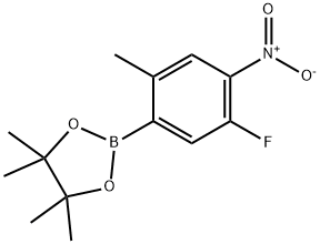 2-(5-Fluoro-2-methyl-4-nitrophenyl)-4,4,5,5-tetramethyl-1,3,2-dioxaborolane 구조식 이미지