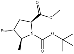 O1-tert-butyl O2-methyl (2S,4R,5S)-4-fluoro-5-methyl-pyrrolidine-1,2-dicarboxylate 구조식 이미지