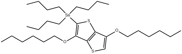 Stannane, [3,6-bis(hexyloxy)thieno[3,2-b]thien-2-yl]tributyl- Structure