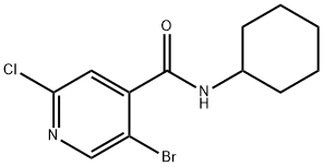 4-Pyridinecarboxamide, 5-bromo-2-chloro-N-cyclohexyl- Structure