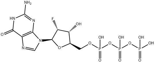 Guanosine 5'-(tetrahydrogen triphosphate), 2'-deoxy-2'-fluoro- Structure