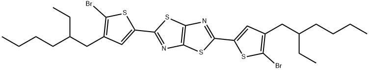 Thiazolo[5,4-d]thiazole, 2,5-bis[5-bromo-4-(2-ethylhexyl)-2-thienyl]- Structure