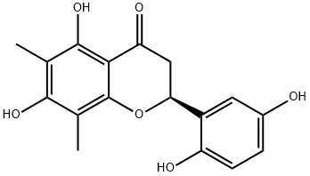 4H-1-Benzopyran-4-one, 2-(2,5-dihydroxyphenyl)-2,3-dihydro-5,7-dihydroxy-6,8-dimethyl-, (2S)- Structure