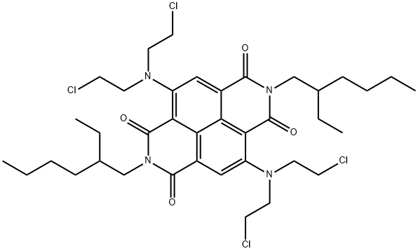 Benzo[lmn][3,8]phenanthroline-1,3,6,8(2H,7H)-tetrone, 4,9-bis[bis(2-chloroethyl)amino]-2,7-bis(2-ethylhexyl)- Structure