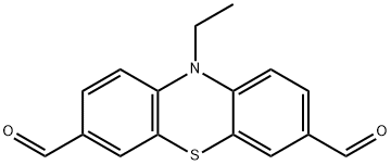 10H-Phenothiazine-3,7-dicarboxaldehyde, 10-ethyl- 구조식 이미지