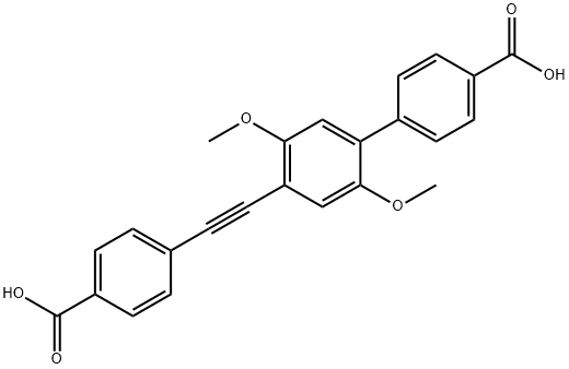 [1,1'-Biphenyl]-4-carboxylic acid, 4'-[2-(4-carboxyphenyl)ethynyl]-2',5'-dimethoxy- 구조식 이미지