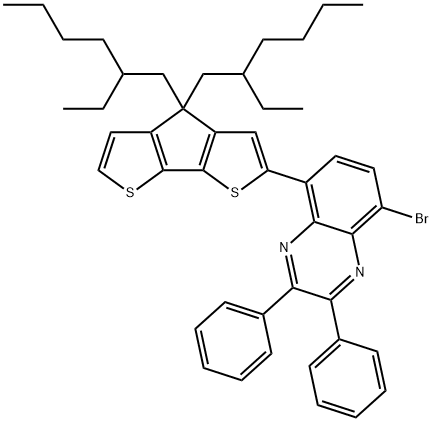 Quinoxaline, 5-[4,4-bis(2-ethylhexyl)-4H-cyclopenta[2,1-b:3,4-b']dithien-2-yl]-8-bromo-2,3-diphenyl- Structure