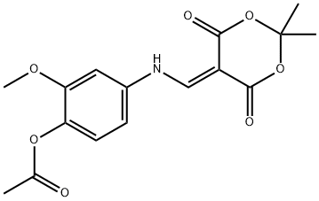1,3-Dioxane-4,6-dione, 5-[[[4-(acetyloxy)-3-methoxyphenyl]amino]methylene]-2,2-dimethyl- Structure