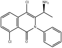 1(2H)-Isoquinolinone, 3-[(1S)-1-aminoethyl]-4,8-dichloro-2-phenyl- Structure