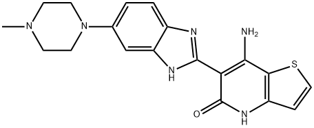 7-Amino-6-[6-(4-methyl-1-piperazinyl)-1H-benzimidazol-2-yl]-thieno[3,2-b]pyridin-5(4H)-one 구조식 이미지