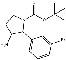 tert-butyl
3-amino-2-(3-bromophenyl)pyrrolidine-1-carboxyl
ate Structure