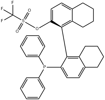 Methanesulfonic acid, trifluoro-, (1R)-2'-(diphenylphosphino)-5,5',6,6',7,7',8,8'-octahydro[1,1'-binaphthalen]-2-yl ester (9CI) Structure