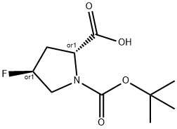 (2R,4S)-1-[(tert-butoxy)carbonyl]-4-fluoropyrrolidine-2-carboxylic acid 구조식 이미지