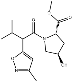 L-Proline, 4-hydroxy-1-[3-methyl-2-(3-methyl-5-isoxazolyl)-1-oxobutyl]-, methyl ester, (4R)- Structure