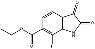 1H-Indole-6-carboxylic acid, 7-fluoro-2,3-dihydro-2,3-dioxo-, ethyl ester 구조식 이미지