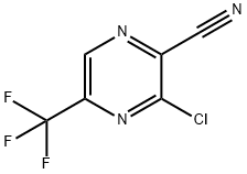 3-chloro-5-(trifluoromethyl)pyrazine-2-carbonitrile Structure