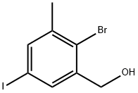 Benzenemethanol, 2-bromo-5-iodo-3-methyl- Structure