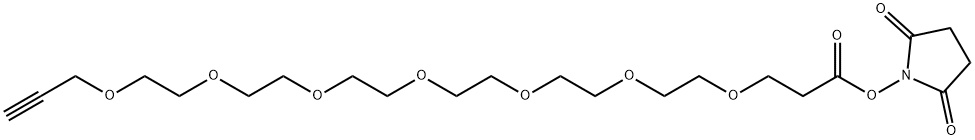 Propargyl-PEG7-NHS ester Structure
