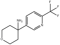 2H-Pyran-4-amine, tetrahydro-4-[6-(trifluoromethyl)-3-pyridinyl]- Structure