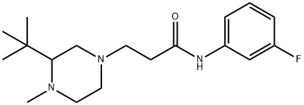 3-(3-tert-butyl-4-methylpiperazin-1-yl)-N-(3-fluorop henyl)propanamide Structure