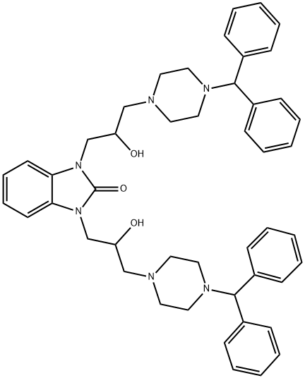 1,3-bis({3-[4-(diphenylmethyl)piperazin-1-yl]-2-hyd
roxypropyl})-2,3-dihydro-1H-1,3-benzodiazol-2-on
e Structure