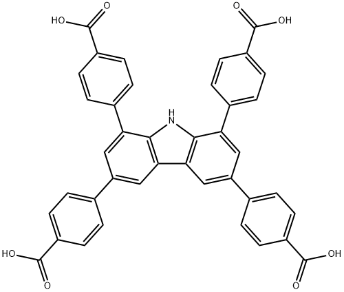 Benzoic acid, 4-[1,6,8-tris(4-carboxyphenyl)-9H-carbazol-3-yl]- 구조식 이미지