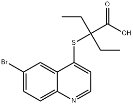 Butanoic acid, 2-[(6-bromo-4-quinolinyl)thio]-2-ethyl- 구조식 이미지