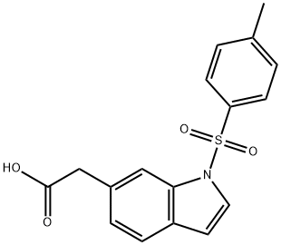 2-[1-(4-methylbenzenesulfonyl)-1H-indol-6-yl]aceti c acid 구조식 이미지