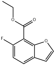7-Benzofurancarboxylic acid, 6-fluoro-, ethyl ester 구조식 이미지