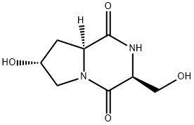 Pyrrolo[1,2-a]pyrazine-1,4-dione, hexahydro-7-hydroxy-3-(hydroxymethyl)-, (3S,7R,8aS)- Structure