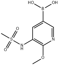 2-Methoxy-3-(N-methansulfonamide)pyridine-5-boronic acid Structure