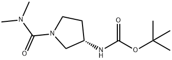 Carbamic acid, N-[(3S)-1-[(dimethylamino)carbonyl]-3-pyrrolidinyl]-, 1,1-dimethylethyl ester Structure