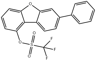 Methanesulfonic acid, 1,1,1-trifluoro-, 7-phenyl-1-dibenzofuranyl ester Structure