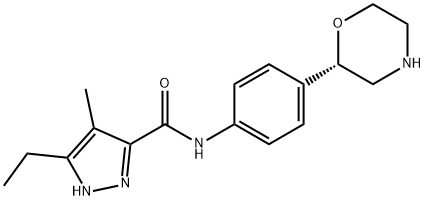 1H-Pyrazole-3-carboxamide, 5-ethyl-4-methyl-N-[4-(2S)-2-morpholinylphenyl]- Structure