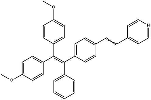 Pyridine, 4-[2-[4-[2,2-bis(4-methoxyphenyl)-1-phenylethenyl]phenyl]ethenyl]- Structure