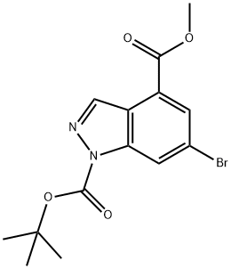 1H-Indazole-1,4-dicarboxylic acid, 6-bromo-, 1-(1,1-dimethylethyl) 4-methyl ester Structure