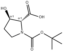 (2S,3S)-rel-1-[(tert-butoxy)carbonyl]-3-hydroxypyrrolidine-2-carboxylic acid Structure