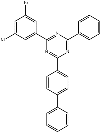 1,3,5-Triazine, 2-[1,1'-biphenyl]-4-yl-4-(3-bromo-5-chlorophenyl)-6-phenyl- 구조식 이미지