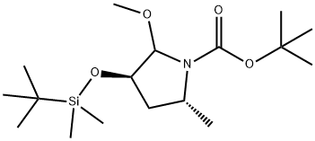 1-Pyrrolidinecarboxylic acid, 3-[[(1,1-dimethylethyl)dimethylsilyl]oxy]-2-methoxy-5-methyl-, 1,1-dimethylethyl ester, (3R,5R)- Structure