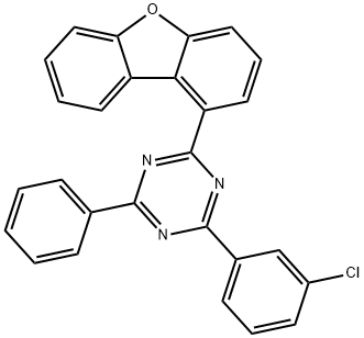 1,3,5-Triazine, 2-(3-chlorophenyl)-4-(1-dibenzofuranyl)-6-phenyl- Structure