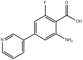 2-amino-6-fluoro-4-(pyridin-3-yl)benzoic acid 구조식 이미지