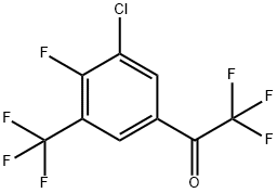 Ethanone, 1-[3-chloro-4-fluoro-5-(trifluoromethyl)phenyl]-2,2,2-trifluoro- Structure