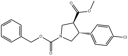 trans-1-Benzyl 3-methyl 4-(4-chlorophenyl)pyrrolidine-1,3-dicarboxylate 구조식 이미지