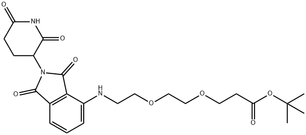 Propanoic acid, 3-[2-[2-[[2-(2,6-dioxo-3-piperidinyl)-2,3-dihydro-1,3-dioxo-1H-isoindol-4-yl]amino]ethoxy]ethoxy]-, 1,1-dimethylethyl ester Structure