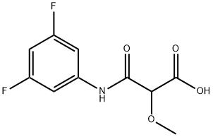 2-[(3,5-difluorophenyl)carbamoyl]-2-methoxyaceti c acid Structure