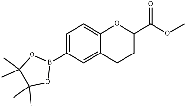 2-Methoxycarbonyl-3,4-dihydro-2H-benzopyran-6-boronic acid pinacol ester Structure