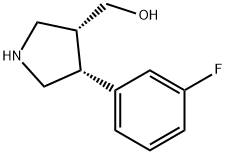 3-Pyrrolidinemethanol, 4-(3-fluorophenyl)-, (3R,4R)- Structure