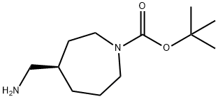 1H-Azepine-1-carboxylic acid, 4-(aminomethyl)hexahydro-, 1,1-dimethylethyl ester… Structure