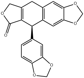 Furo[3',4':6,7]naphtho[2,3-d]-1,3-dioxol-6(8H)-one, 5-(1,3-benzodioxol-5-yl)-5,9-dihydro-, (5R)- Structure