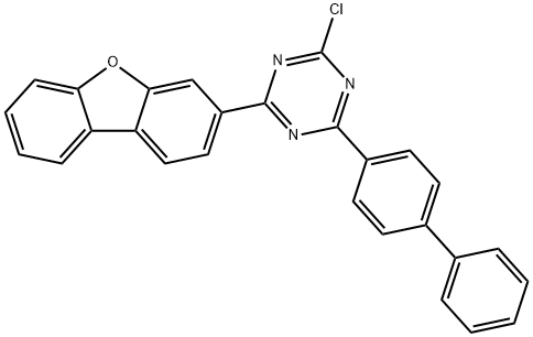 1,3,5-Triazine, 2-[1,1'-biphenyl]-4-yl-4-chloro-6-(3-dibenzofuranyl)- 구조식 이미지